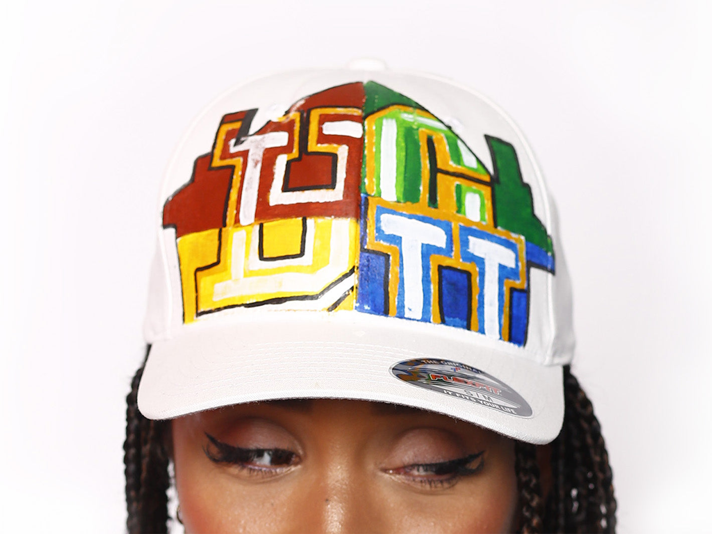 Distressed Unisex HBCU Initials Designs Flex Fit Hat