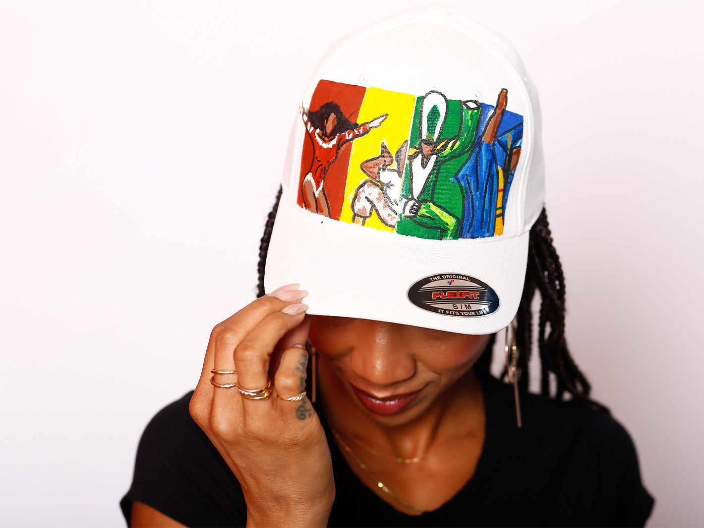 Distressed  Unisex HBCU  Symbol Design Flex  Fit Hat