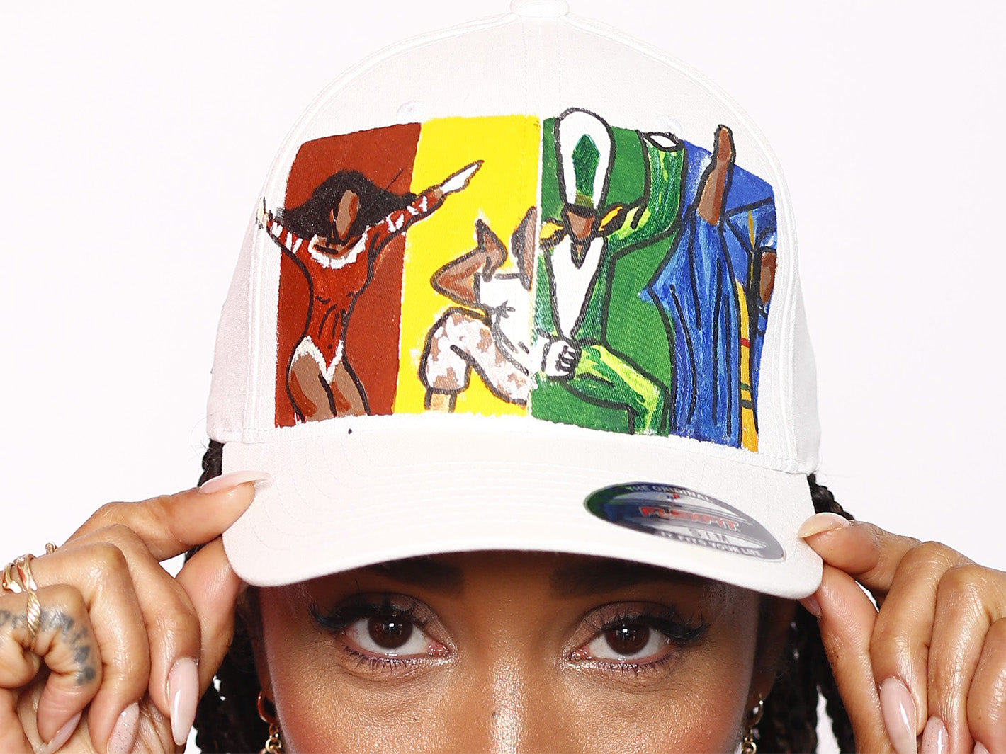 Distressed  Unisex HBCU  Symbol Design Flex  Fit Hat