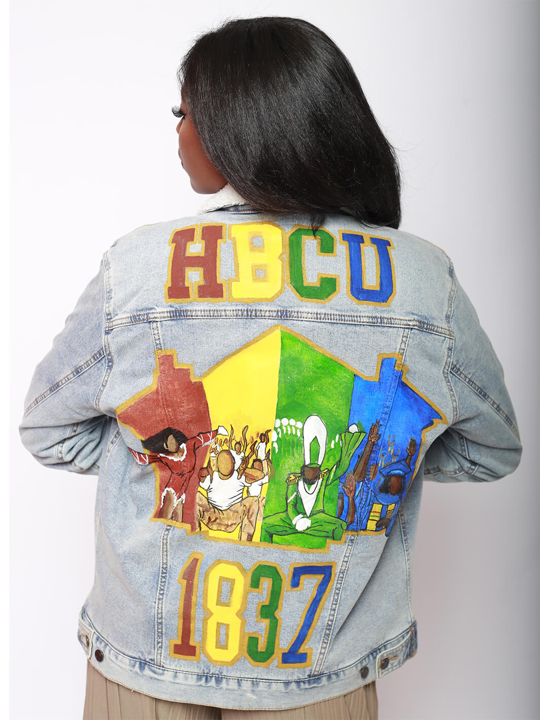 Medium Size HBCU Graphic Denim Jacket