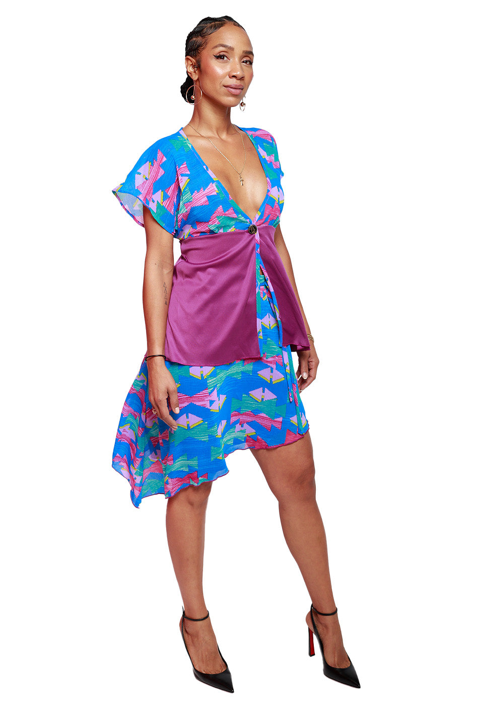 Lilac Short Diagonal Skirt