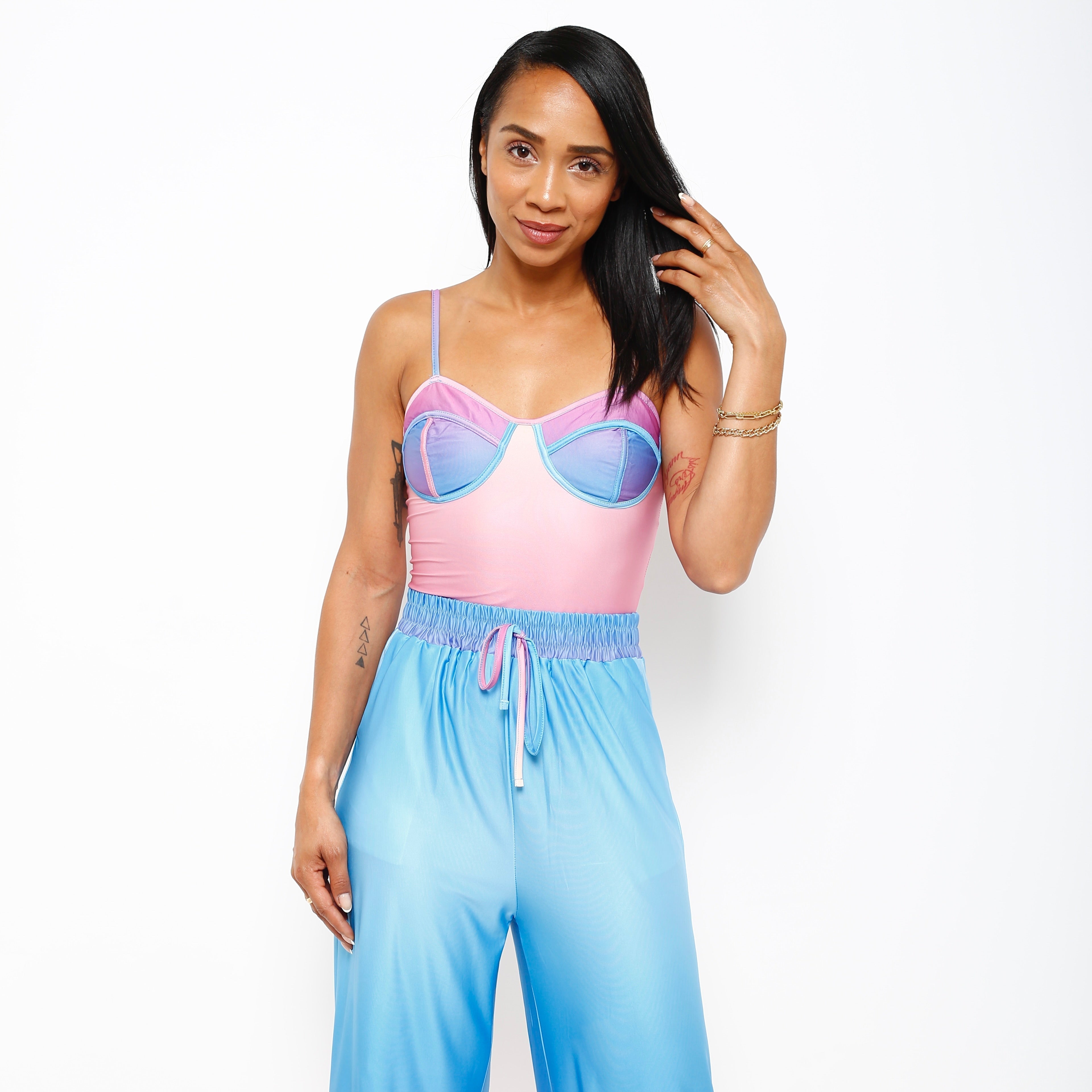 Sunset Lounge Wear Set with Cami & Wide Leg Pant