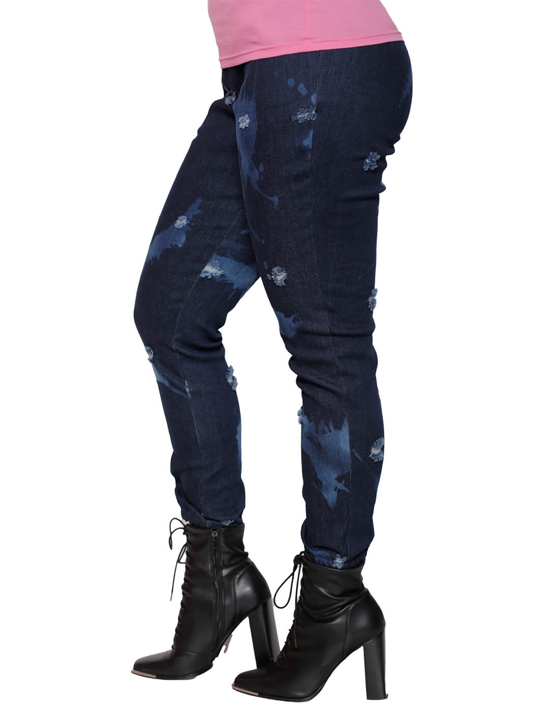 2-Pocket Distressed Denim Jogger Pants