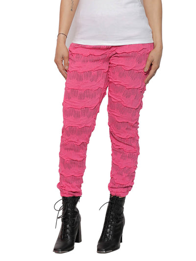 2-Pocket Pink Ruffled Jogger Pants