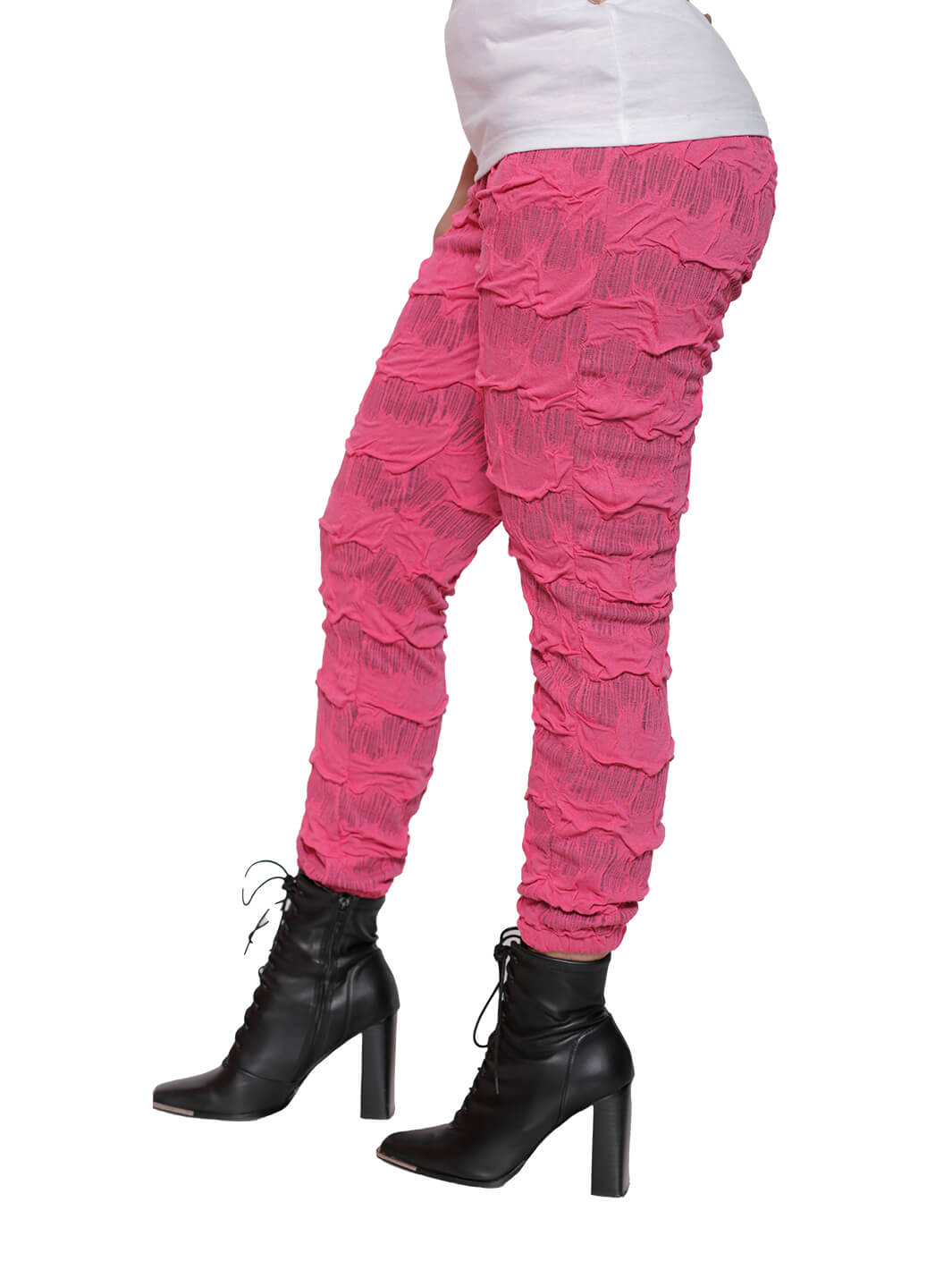 2-Pocket Pink Ruffled Jogger Pants