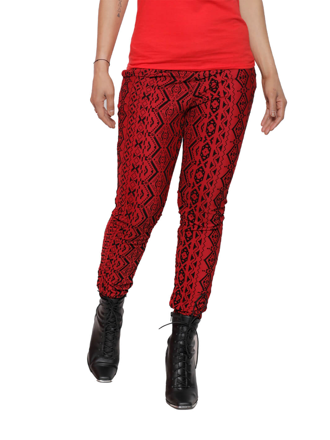 2-Pocket Red/Black Zigzag Jogger