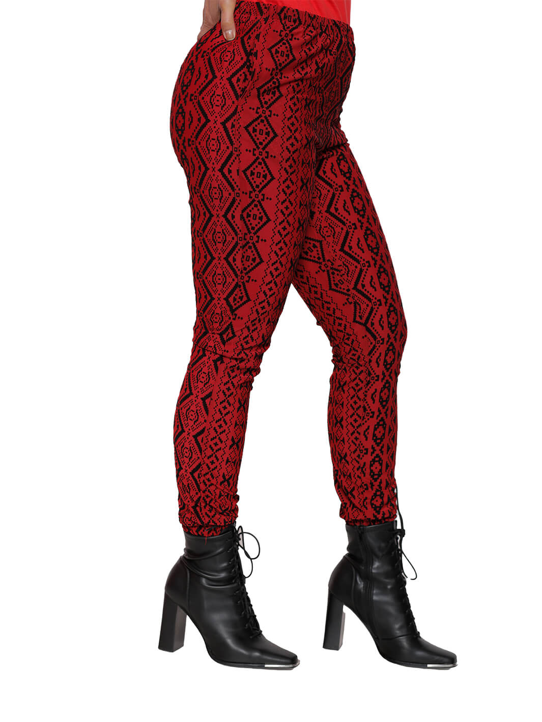 2-Pocket Red/Black Zigzag Jogger