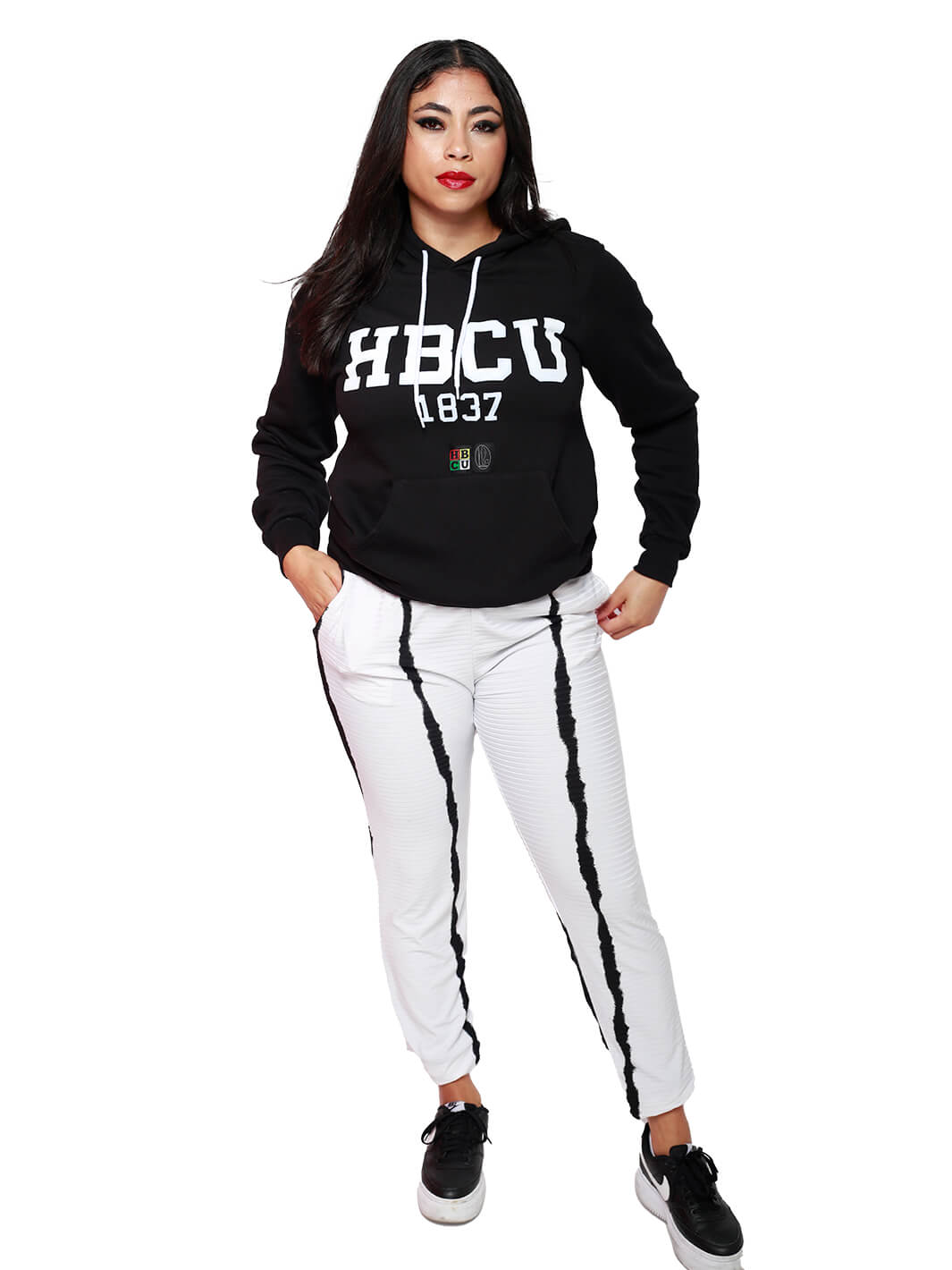 Black HBCU Long Sleeve Hoody