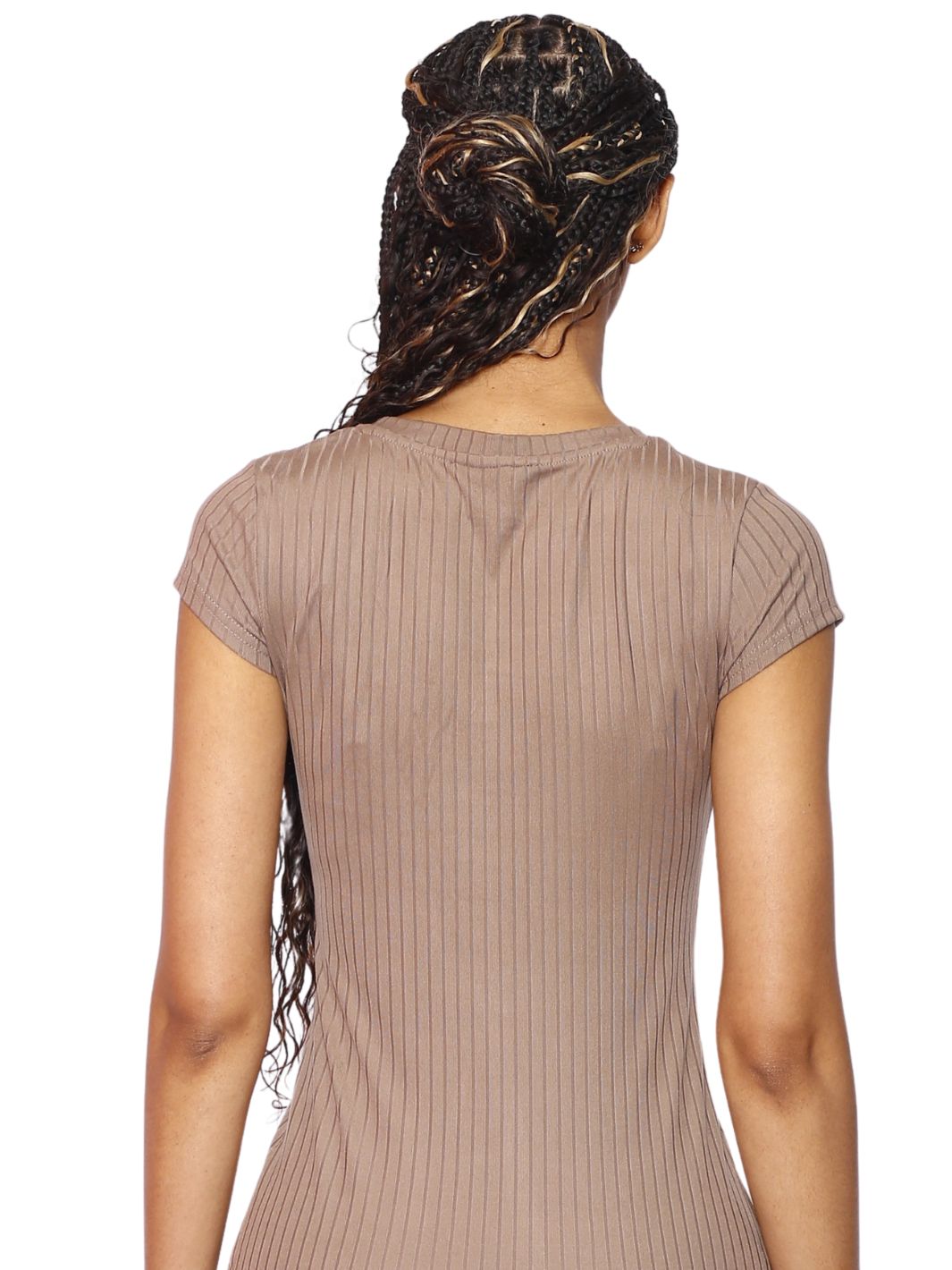 Short Sleeve Brown Athletic Wear Top