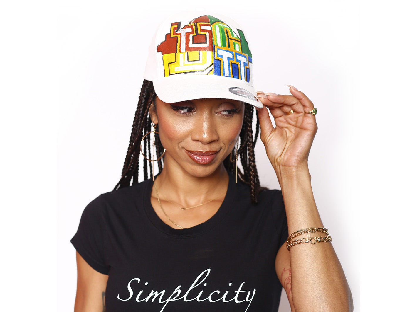 Distressed Unisex HBCU Initials Designs Flex Fit Hat