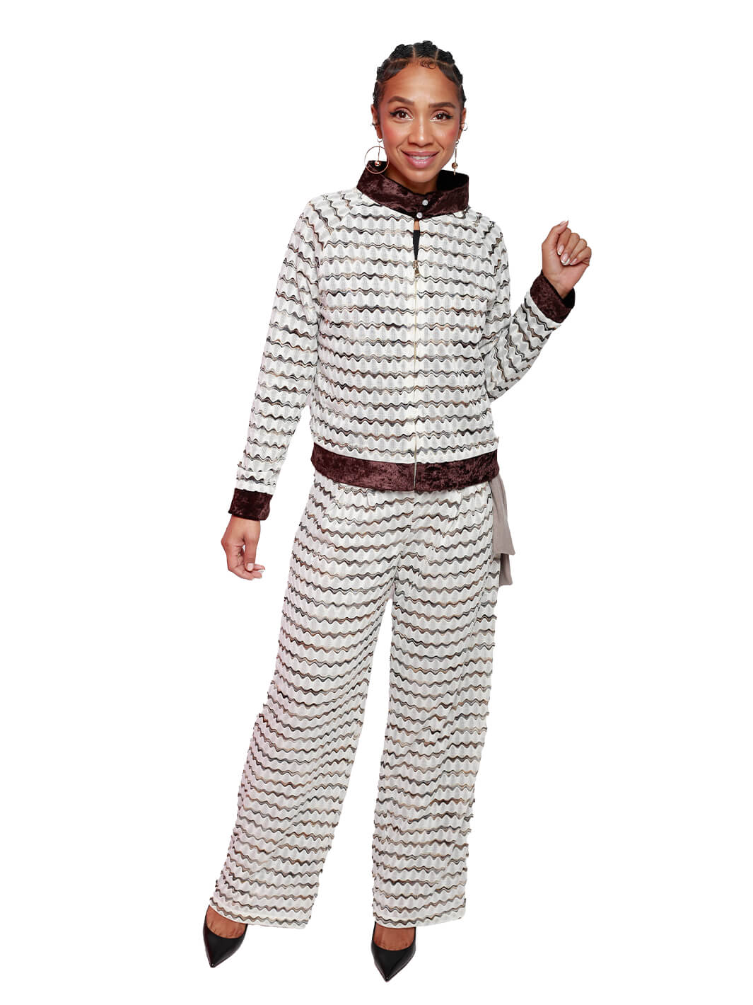 Gold Stripe High Waist Pant