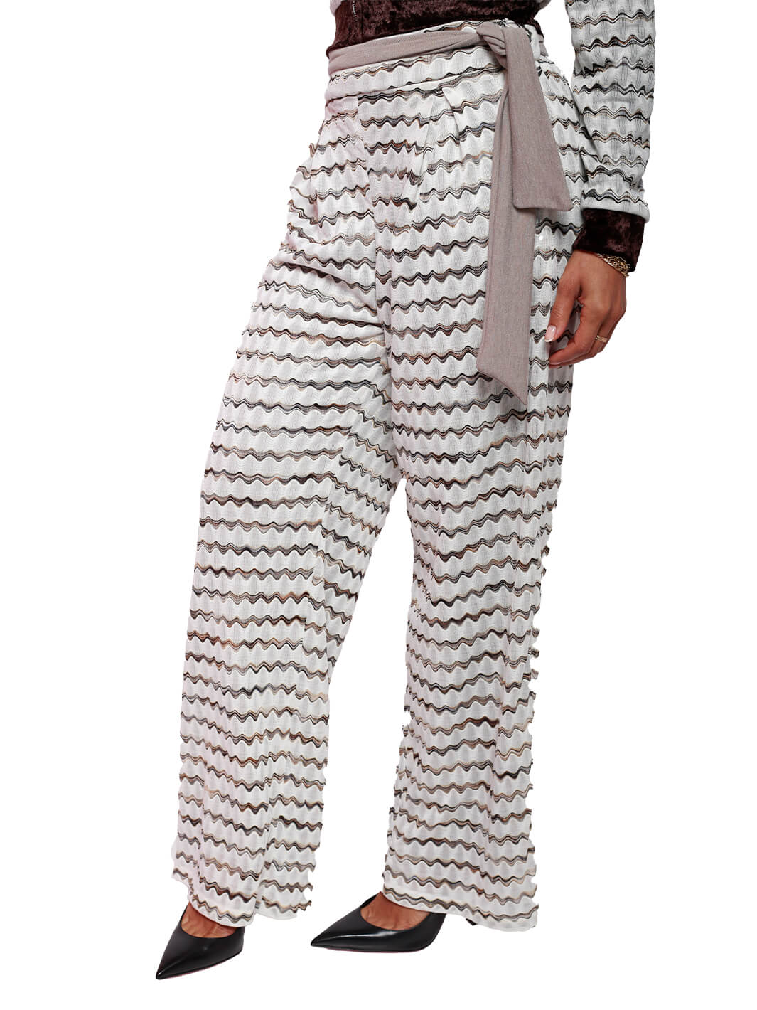 Gold Stripe High Waist Pant