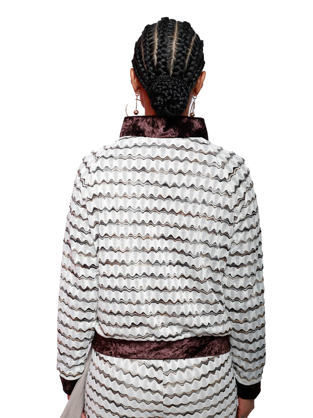 Gold Stripe Zip Fitted Jacket