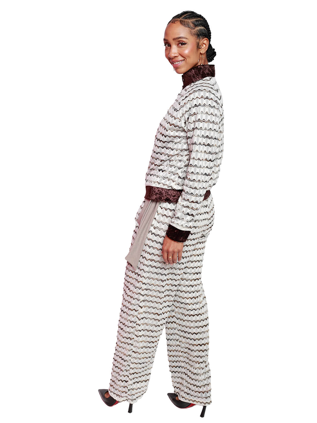 Gold Stripe Zip Fitted Jacket