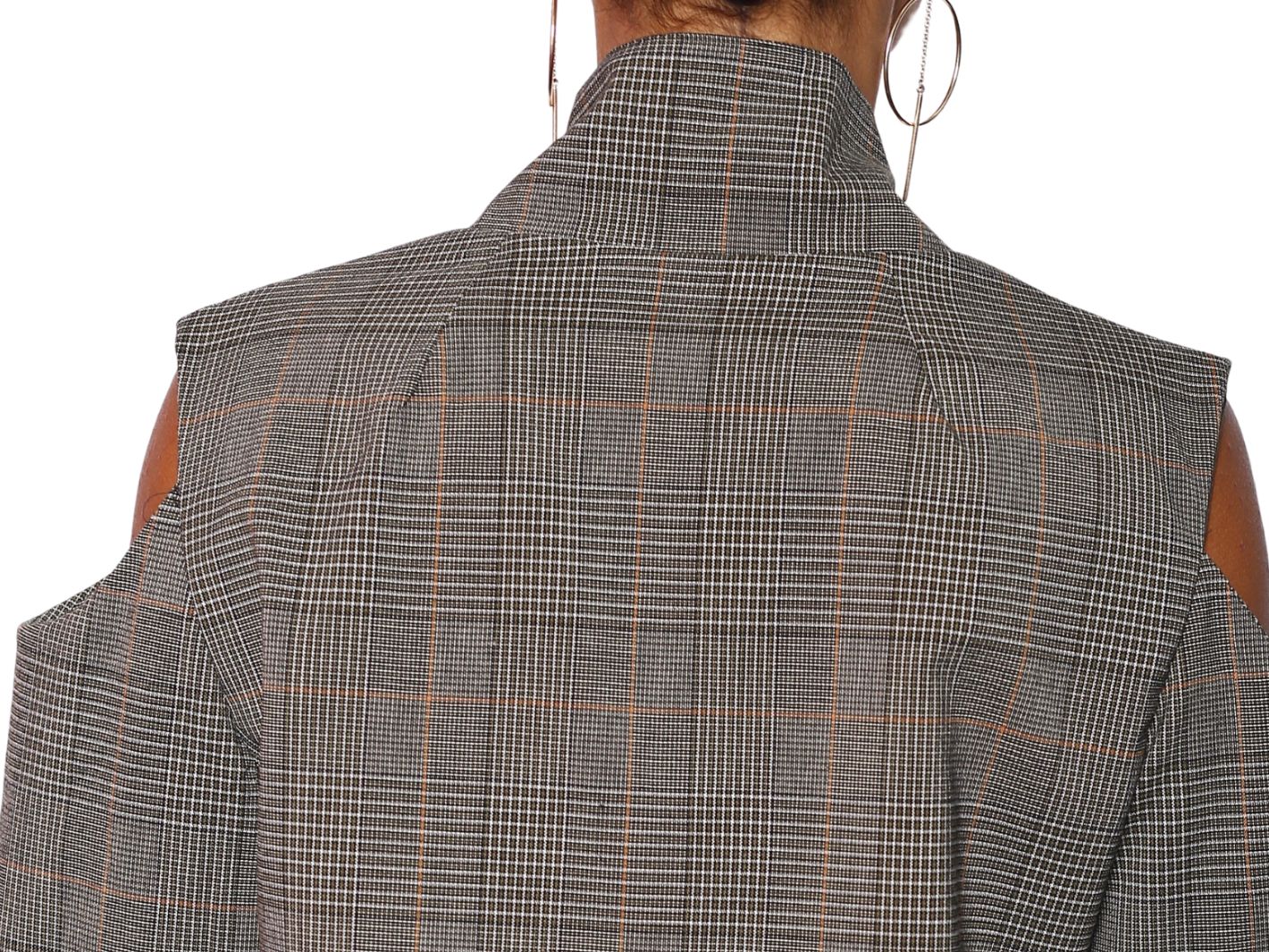 Green One Button Cold Shoulder Jacket