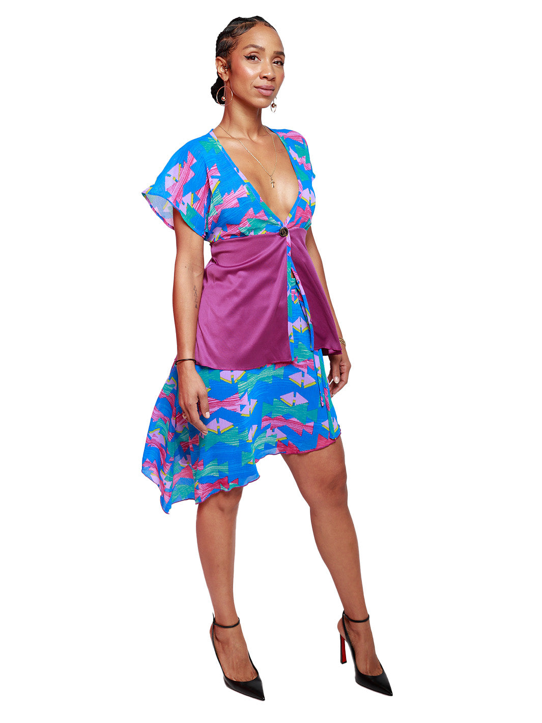 Lilac Short Diagonal Skirt