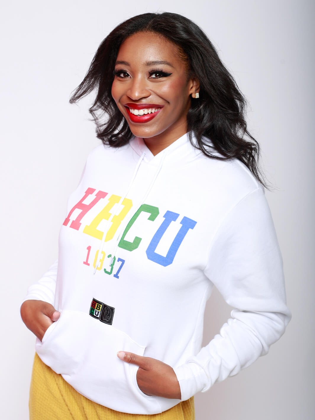 Multi Color HBCU Long Sleeve White Hoody
