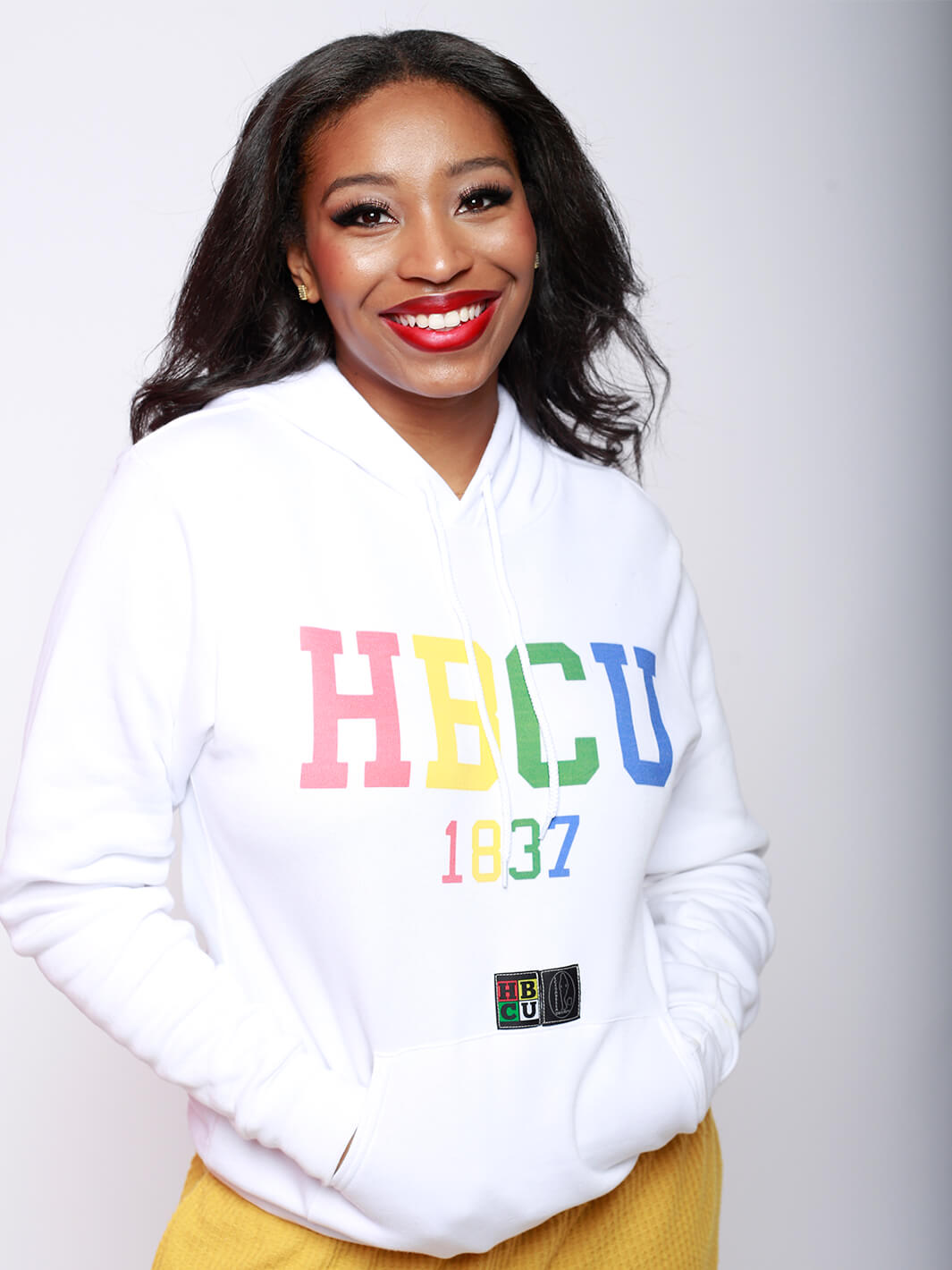 Multi Color HBCU Long Sleeve White Hoody