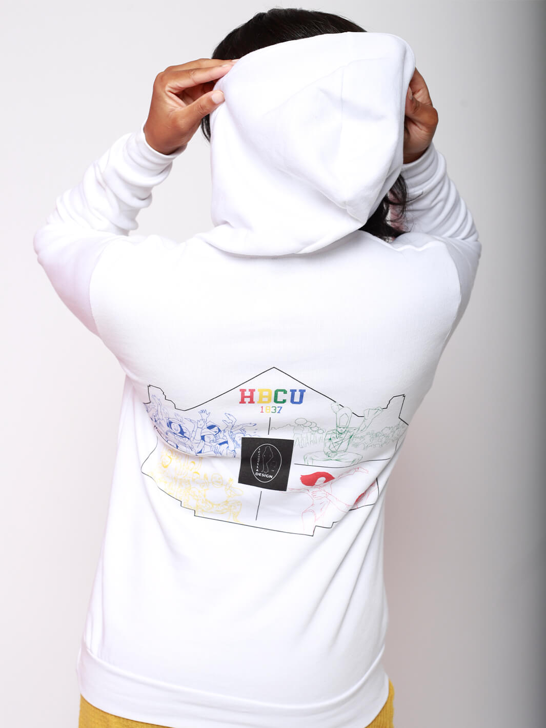 Multi Color HBCU Long Sleeve White Hoody