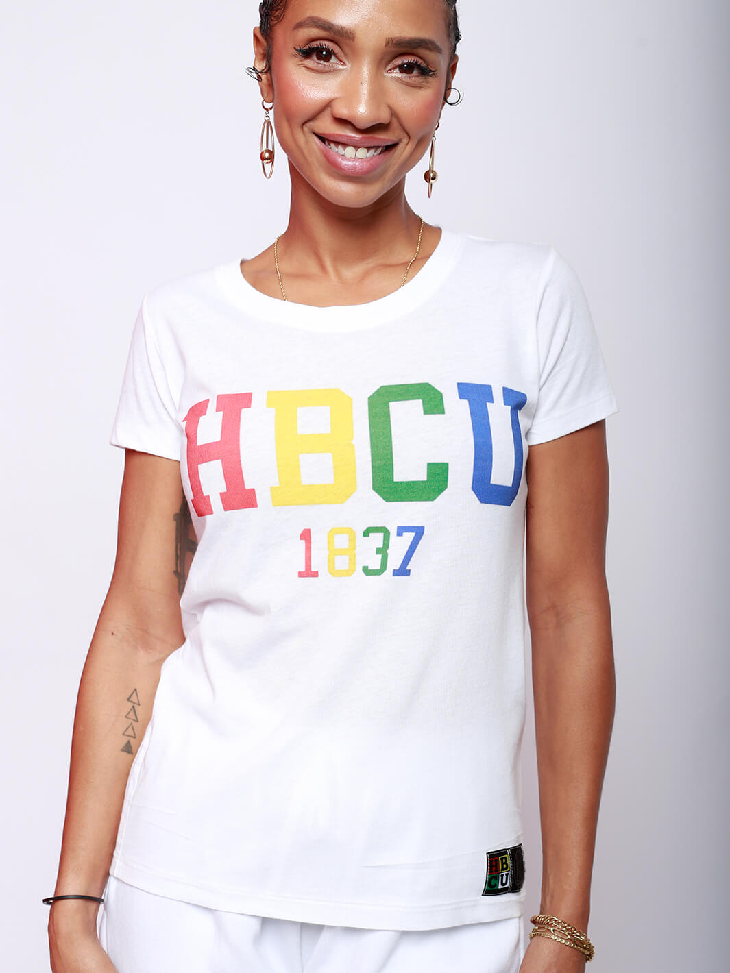 Multi Color HBCU White S/S T-Shirt