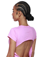 Short Sleeve Pink “Black Love” Open Back Tee