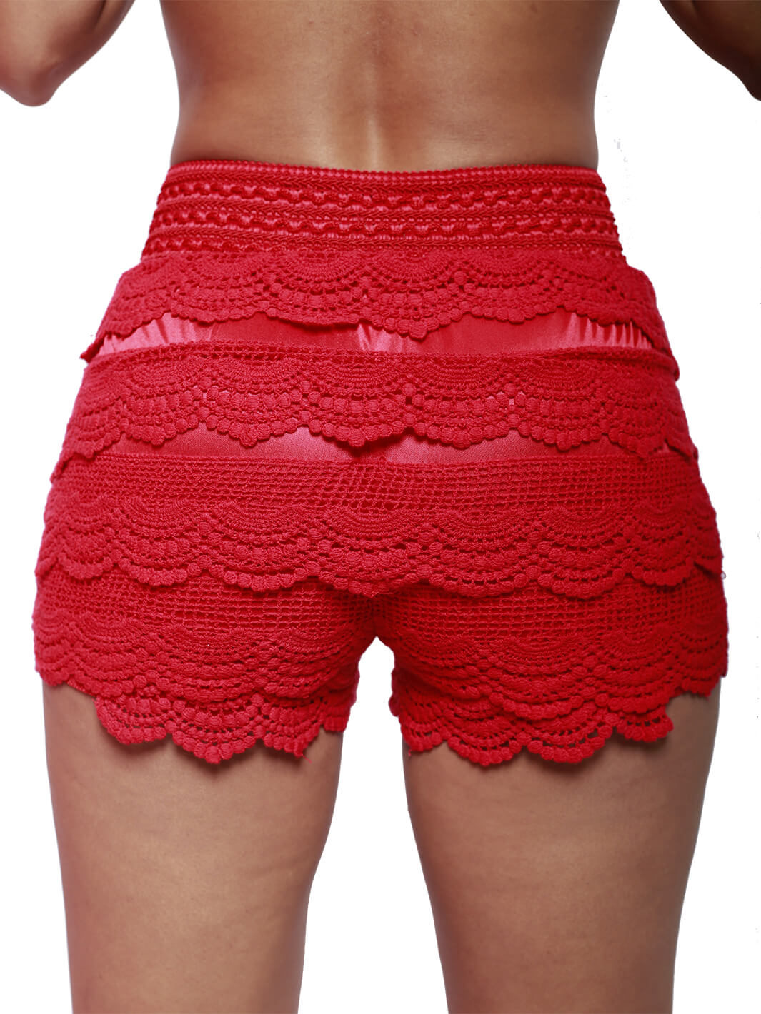 Red Layered Too Short Shorts