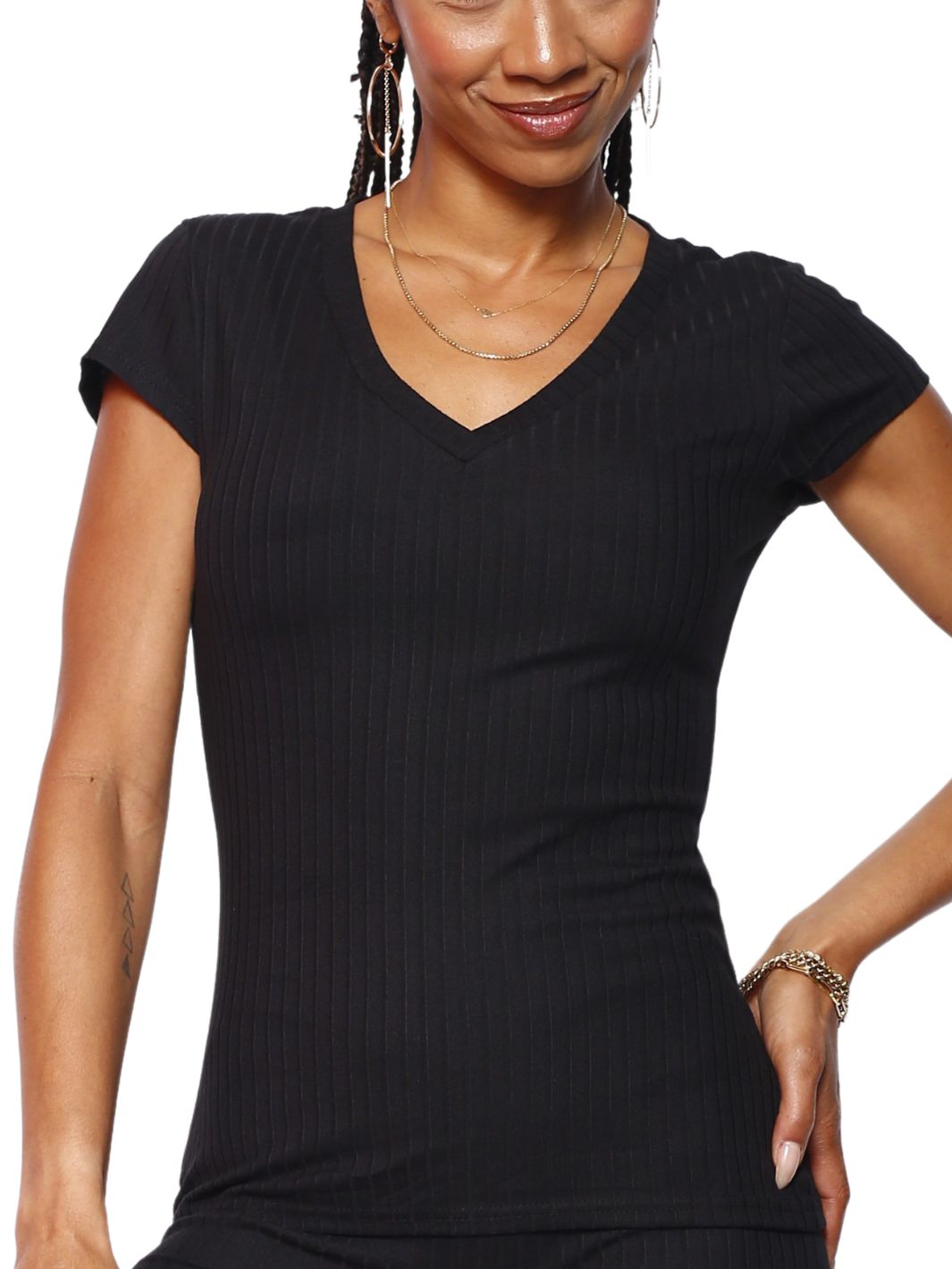 Short Sleeve Black Athletic Wear Top
