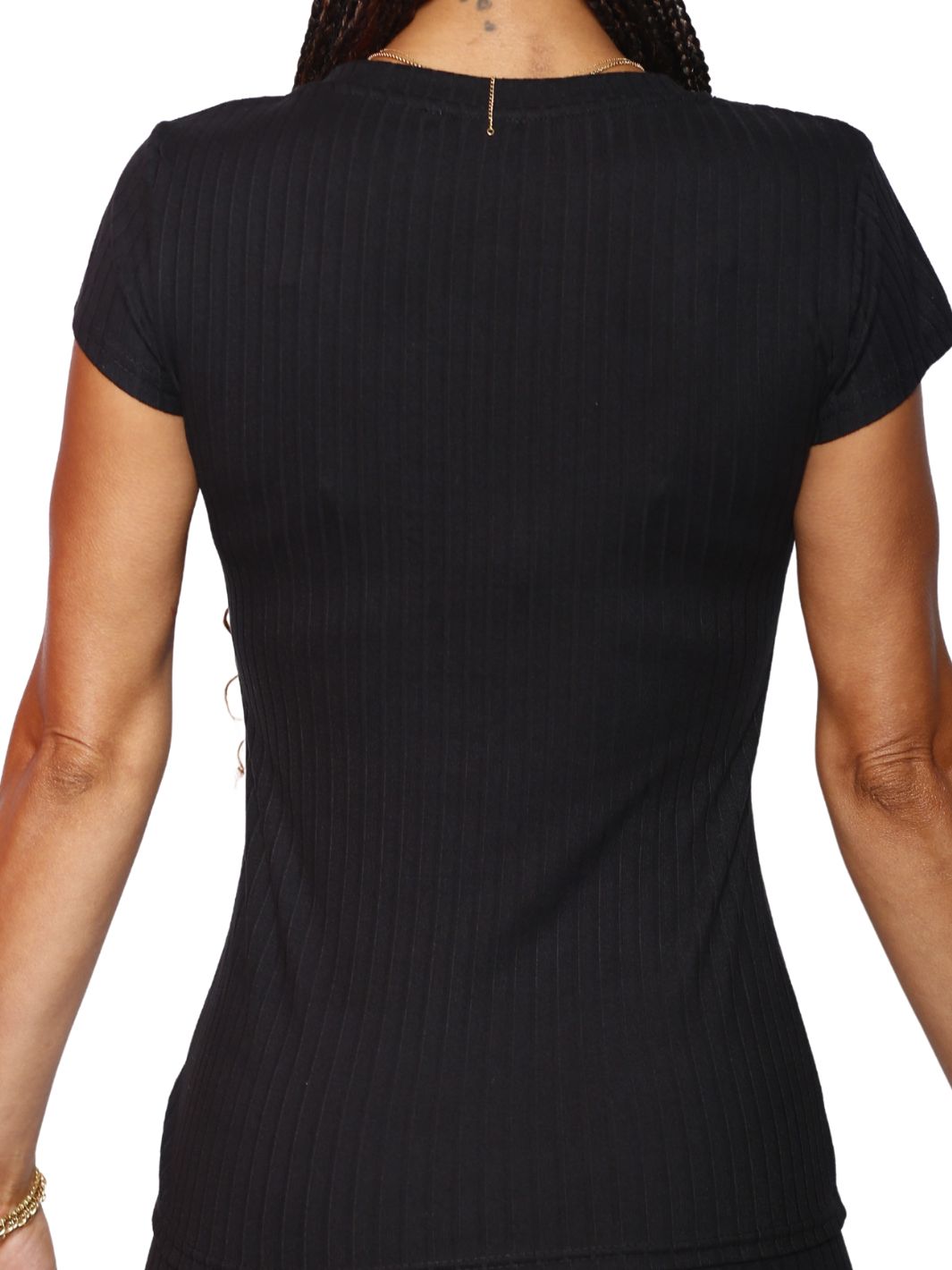 Short Sleeve Black Athletic Wear Top