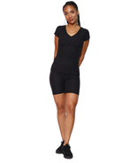 Short Sleeve Black Athletic Wear Top