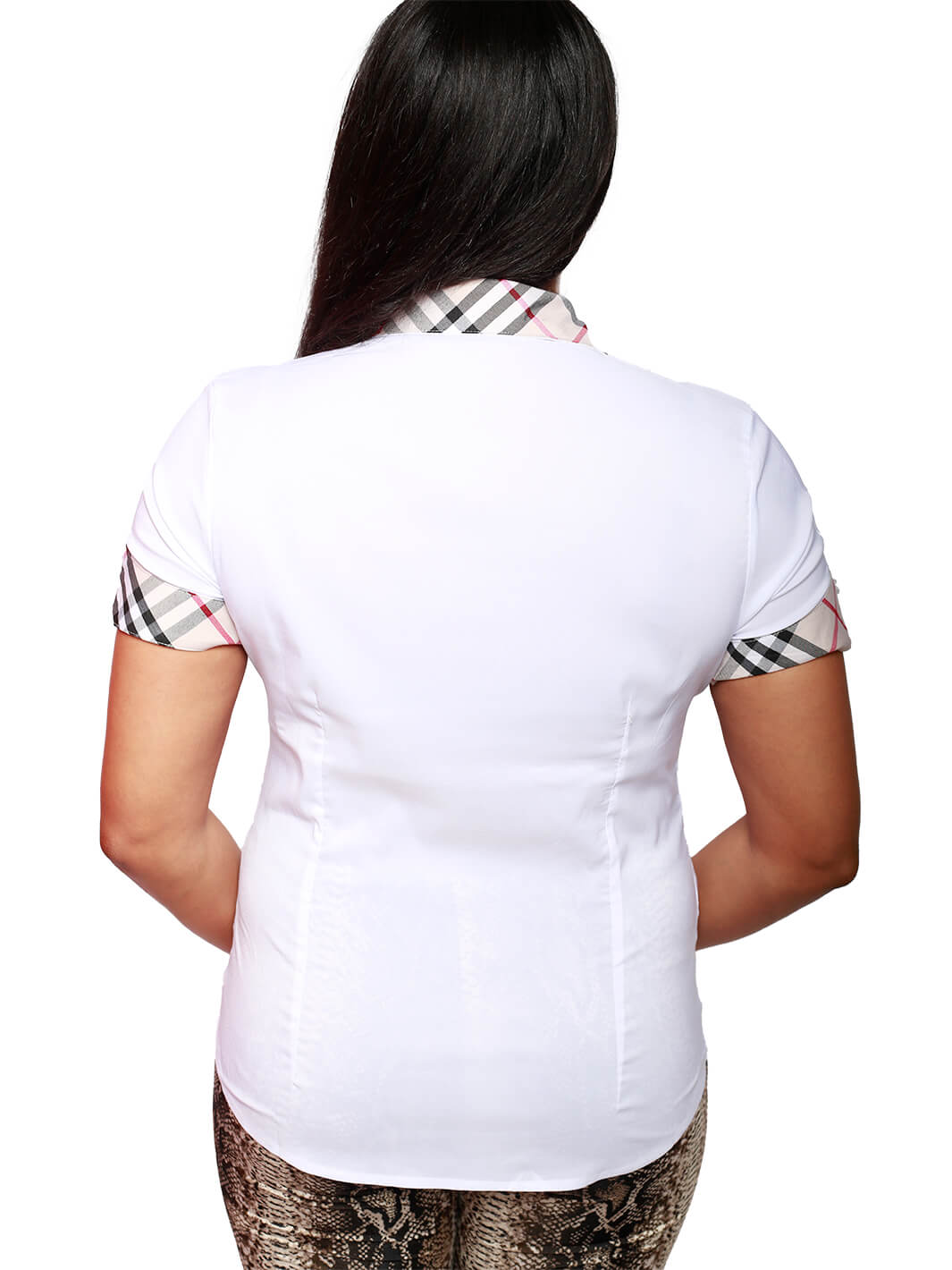 Short Sleeve Checkered Collard Button Shirt