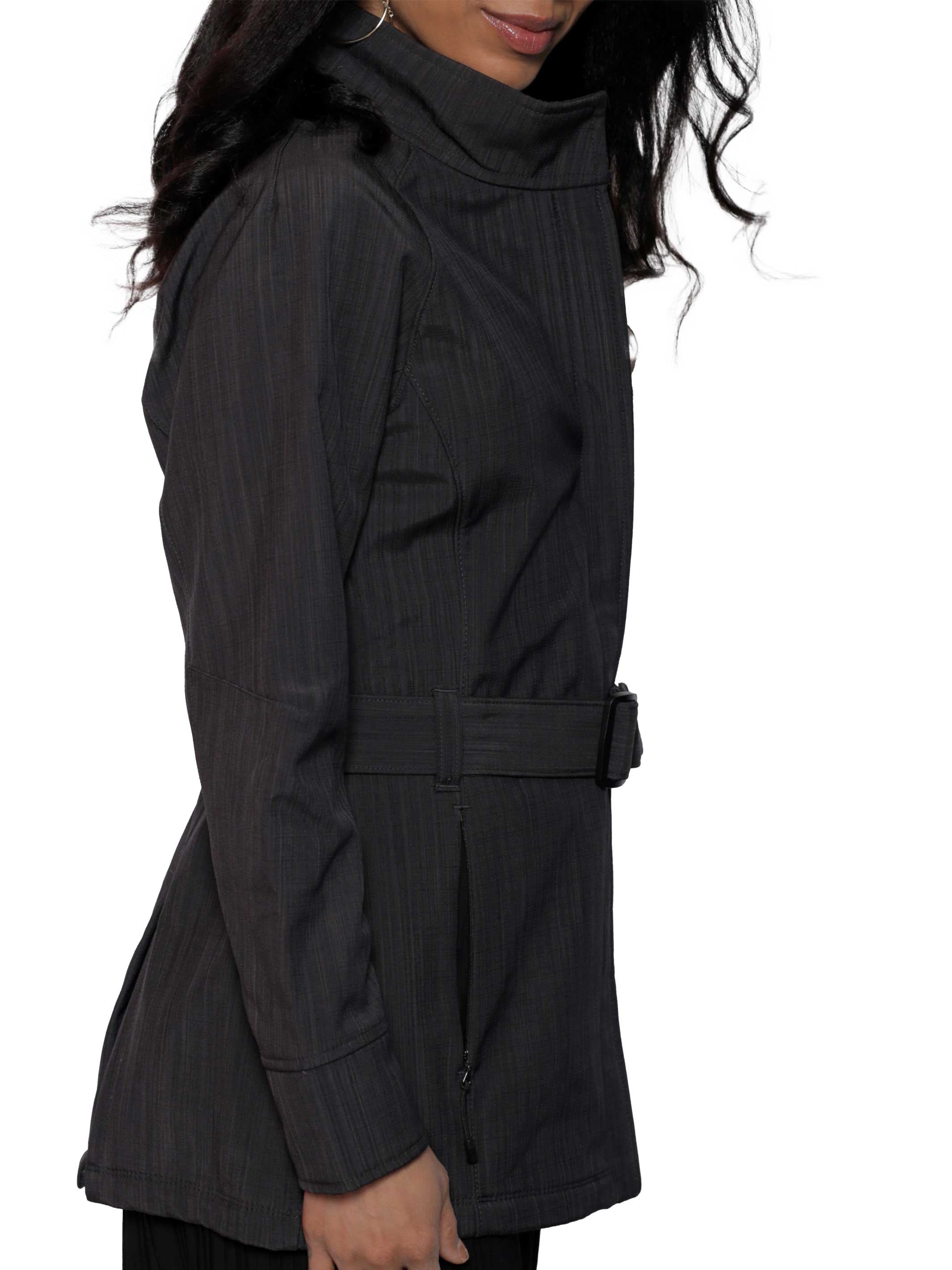 2-Pocket Zipper Belted Coat