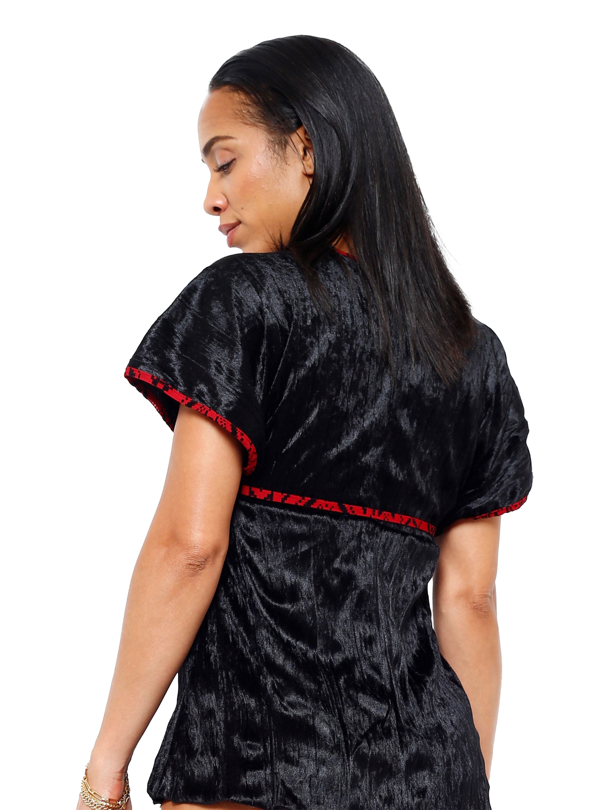 Black Velvet Butterfly Tie Top Lingerie Set w/ matching Panties 5