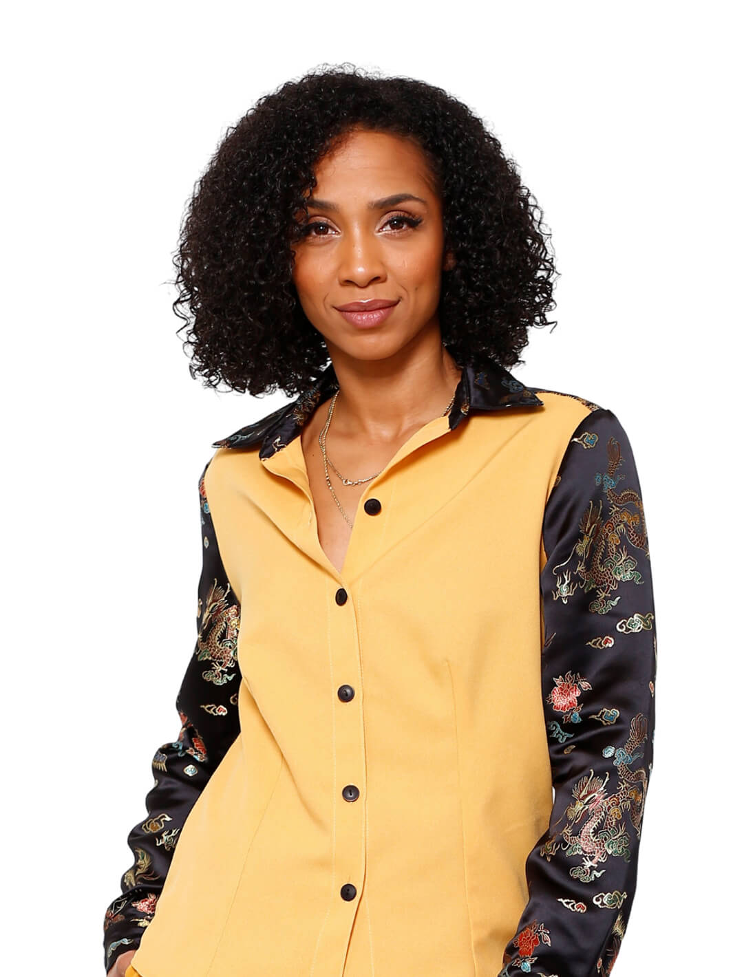 Chinese Brocade L/S Button Blouse