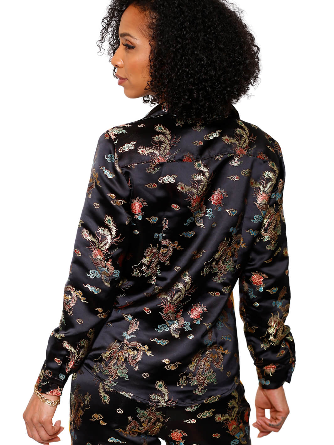 Chinese Brocade L/S Button Blouse