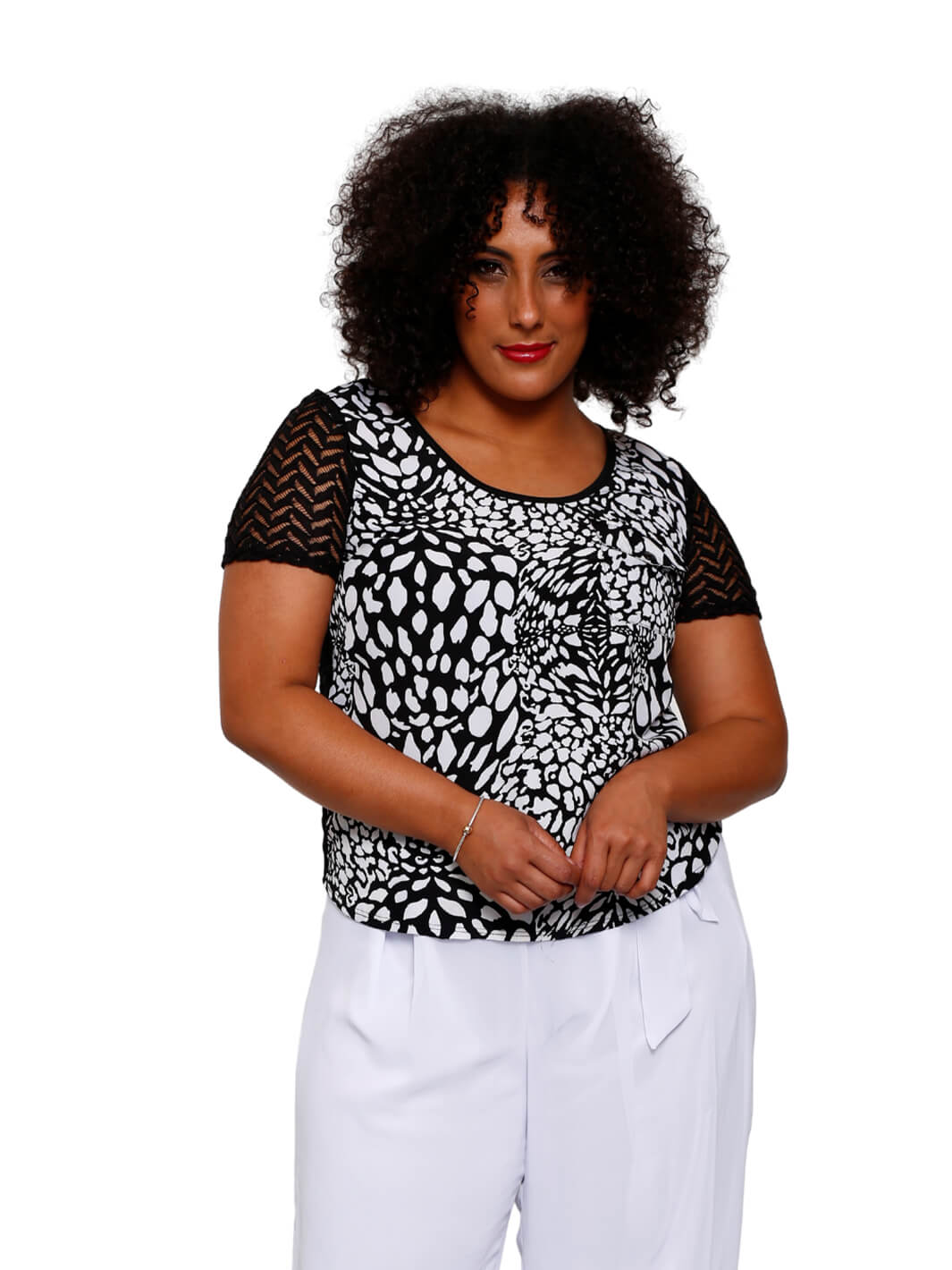 Short Sleeve Sheared Back Top