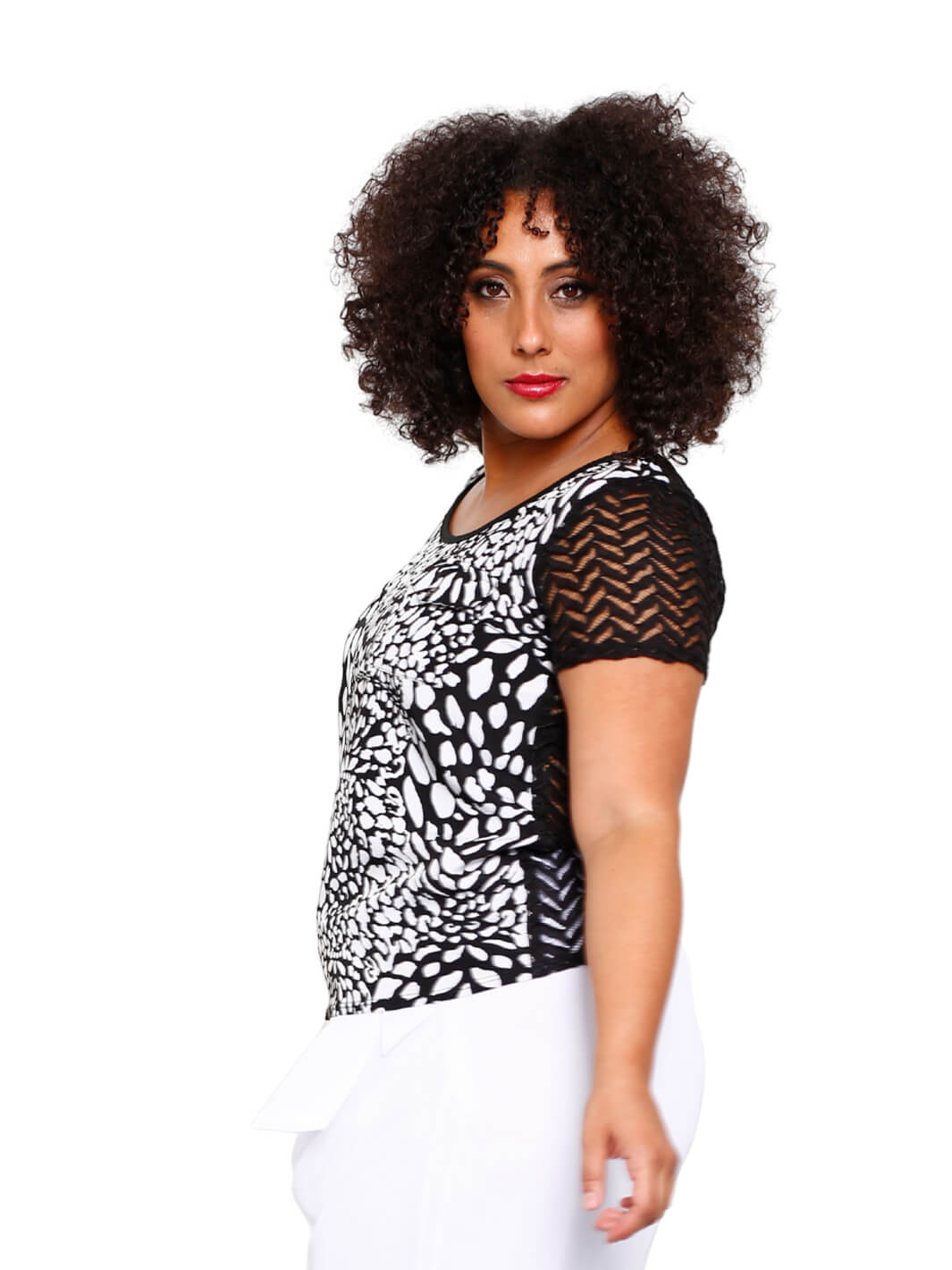 Short Sleeve Sheared Back Top