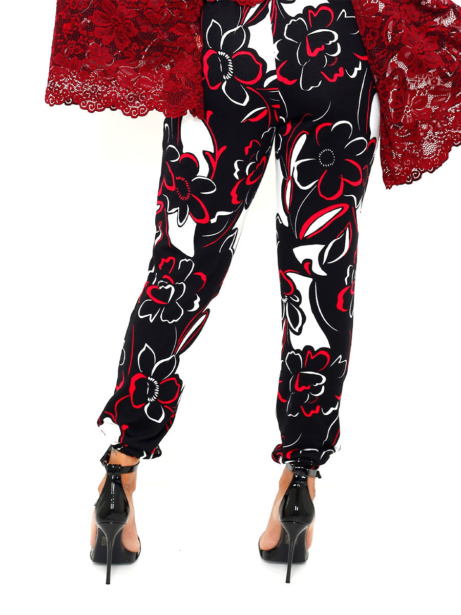 Soft Black Rose 2 Pocket Jogger Pant