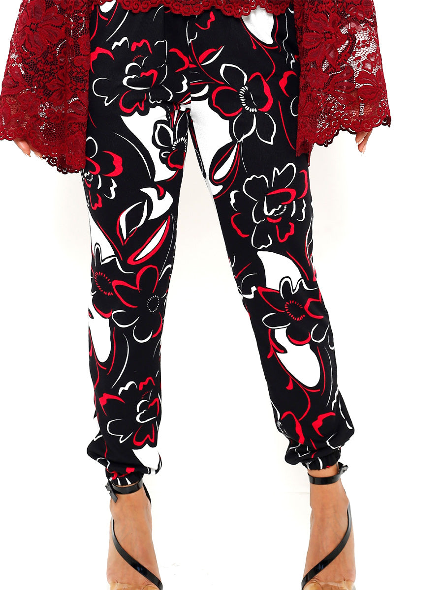 Soft Black Rose 2 Pocket Jogger Pant