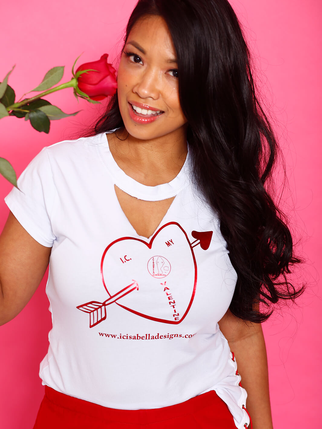 I.C. My Valentines” White Distressed Crewneck Tee