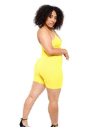Yellow Fitted Romper with Matching Jacket