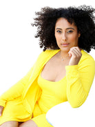 Yellow Fitted Romper with Matching Jacket